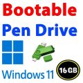 Windows 11 bootable PENDRIVE USB Flash Drive  16 GB support 3gen to 12gen TPM No Required  - pendrive. 