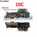 For Xiaomi Redmi 10C 10A 10 USB Charger Port Connector Dock Charging Board Flex Cable With Microphone ( with IC Suport Fast Charge ). 