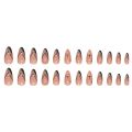 24Pcs/Box Almond Round False Nails Detachable Stiletto Nails Full Cover French Ballerina Women Girls Nail Tips Press Nails. 