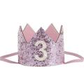 1 2 3 Years Old Birthday Hat Baby Shower Decorative Headband Children's Party Crown Hat Blue Gold Birthday Crown Party Hats. 