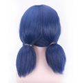 Anime Cosplay Wig for Girls Women Blue Hair with Red Stud Earrings Halloween Cosplay Girls Superhero Anime Dress Up. 
