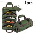 Toll Roll Bag with 4 Detachable Pockets and 4 Zipper Pouches Multifunction Hardware Tool Organizer for Car Home DIY Construction Motorcycle.