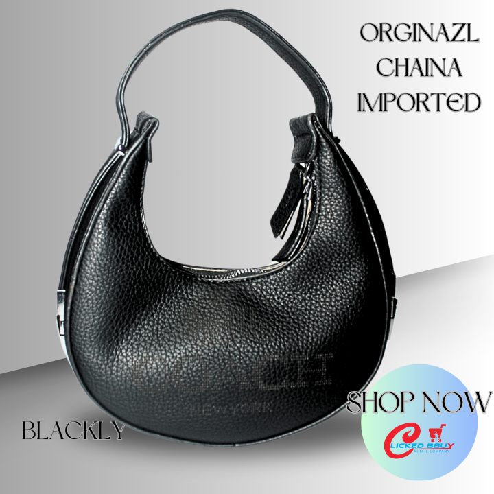 Moon Shape China Imported Women's Hand Bag With Belt
