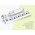 Maxline 5 Gang Multi Extension Socket Model: ML-255-2 pin Plug/3 Miter Wire ( 10 Fit/Hand Long Wire). 