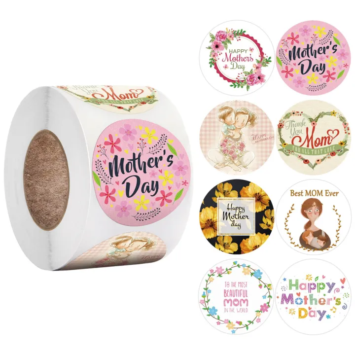 Tag%20Sticker%20Kraft%20Paper%20Happy%20Birthday%20Gift%20Tag%20Hangtag%20500%20Pieces%20Round%20Happy%20Mother's%20Day%20Gift%20-%20Image%209