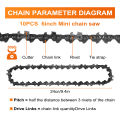 10PCS 6Inch Sharp Chain and Guide Rail Set for Mini Saw Special Chain.