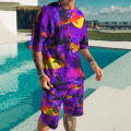 Summer Hawaii T-Shirts Shorts Sets Sea Beach 3D Print Men's Fashion Tracksuits Short Sleeve T Shirt Pants Set Man Suits Clothing. 