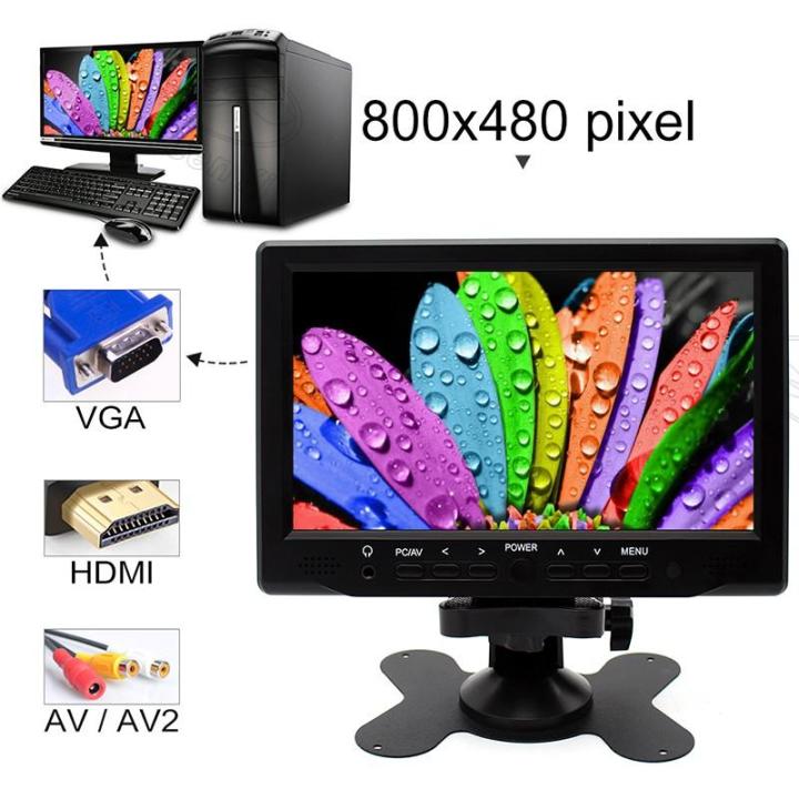Portable%20Mini%207%20Inch%20HDMI%20VGA%20Display%20LCD%20Screen%20Car%20Rearview%20TV/DVD%20Display%20Monitor%20-%20Image%202