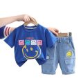 Boys , Summer outfits lightweight short sleeve T-shirt and denim pant 2 pcs set.