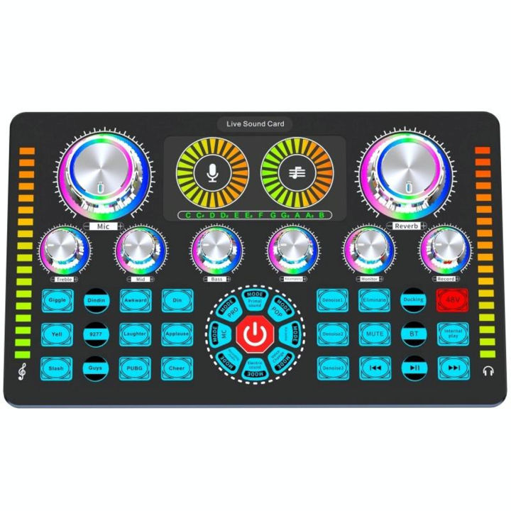 Q7 Latest Professional Portable Bluetooth Sound Card For Karaoke Podcast Home Studio Record Broadcast Microphone Mixer