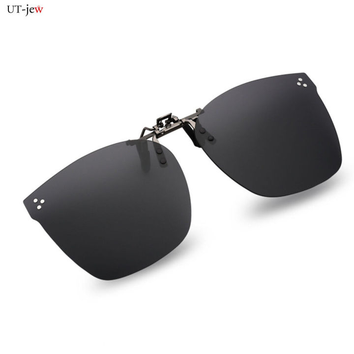 Clip On Sunglasses Rimless Clips Onto Nearsighted Glasses for Men