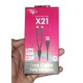 Itel ICD X21 Micro and Type-C 2 In 1 Data Cable - Black. 