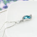 Carat 2Pcs/Set Women Neckle Earrings Adjusle Blue ury Pendant Neckle Hook Earrings. 