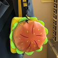 Xiaohongshu with the same three-dimensional cheeseburger crossbody bag, women's cartoon versatile, funny backpack, soft and cute backpack, foreign trade.