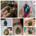 Drop-shaped Flash Labradorite Pendant Charms For DIY Necklace Handiwork Sewing Craft Jewelry Accessory Making. 