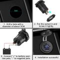 【FUPANG】PD type C 48W Dual USB car charger QC 3.0 charger with voltmeter and switch for boat truck RV.