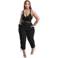 Sleeveless Plus Size Sets Summer Clothes for Women 2 Piece Crop Top Long Pants Stracksuit Solid Color Wholesale Dropsping.
