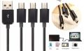 USB2.0 Type A Male to 3 Mini USB B Male 5 pin Data Charge Connector Cable 480Mbp Sync Power Cable Splitter for Phone High Speed. 