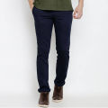 Slim-Fit Chino Gabardine Pants - Dark Blue. 
