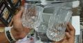 Crystal clear beautiful unique design set of 6 water glasses and 6 sorbet glasses (total combo set of 12). 