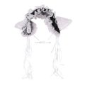 【beauty code store】Women Girls Ruffles Faux Headband Cute Plush Cat Ears Tassels Bell Decor Hair Hoop Lolita Anime Cosplay. 