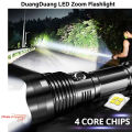Duang Duang LED Zoom Flashlight XHP70 Torch USB Rechargeable Waterproof Lamp Ultra Bright-Flashlights - gold palace. 