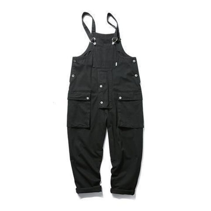 2022%20Men's%20Retro%20Designer%20Overalls%20Workwear%20Sling%20Korean%20Loose%20Wide%20Leg%20Jumpsuit%20Streetwear%20Solid%20Color%20Men's%20Clothing%20-%20Image%202
