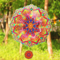 1 PCS Mandala Wind Spinner Metal 3D Rotating Windchimes Luxury Art Garden Hanging Outdoor Decoration. 