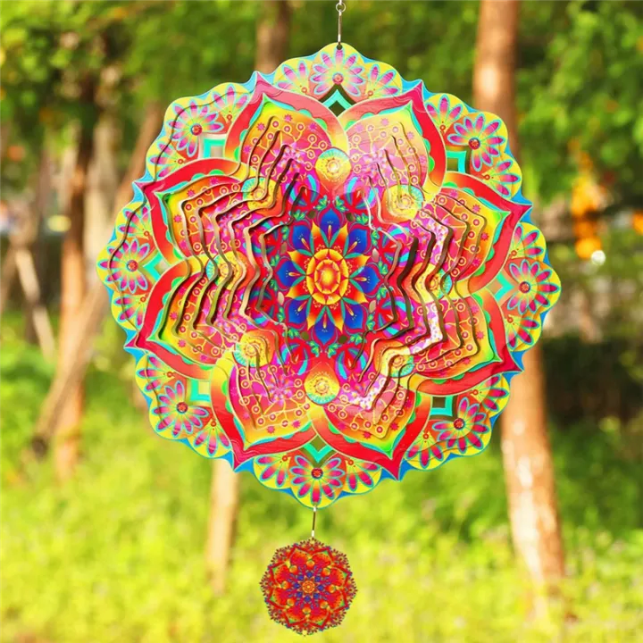 1%20PCS%20Mandala%20Wind%20Spinner%20Metal%203D%20Rotating%20Windchimes%20Luxury%20Art%20Garden%20Hanging%20Outdoor%20Decoration%20-%20Image%203