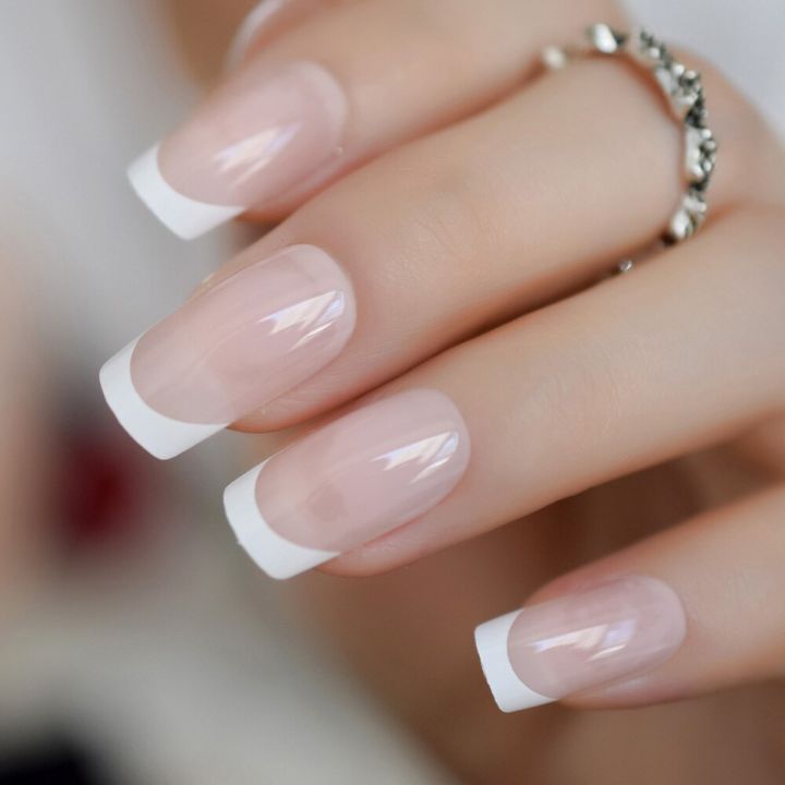 %E3%80%90The%20road%20to%20happiness%20Store%E3%80%91Hello%20Paris%20Classical%20French%20Nail%20Natural%20Nails%20Square%20French%20Style%20Smile%20Line%20Finfernails%20-%20Image%204