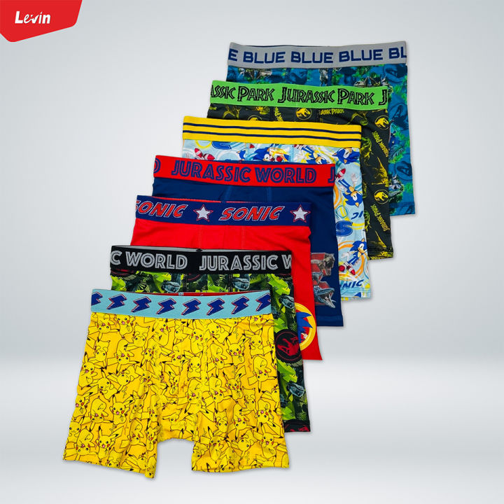 Pack of 3 Pcs Boys Printed Boxer Brief Underwear From Levin