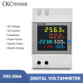 D52-2066 Din Rail AC monitor 6IN1 Display Smart Meter 110V 220V 380V 100A Voltage Current Power Frequency Factor Energy Meter. 