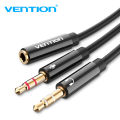 【3C VictoryEagle】Audio Extension Cable Headphone for Computer 3.5mm to 2 Male 3.5mm Mic Y Splitter Headset to PC Adapter. 