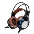 NUBWO K6 LED 50mm Bass Unit Noise Cancelling 3.5mm Wire Gaming Headphone with Mic - Black. 