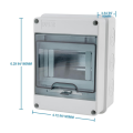 5 Way Circuit Breaker Box Miniature Electrical Breaker Box Enclosure for Indoor Outdoor Wall. 