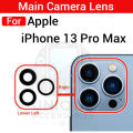 Camera Main Glass Lens for Apple iPhone 13 13 Mini 13 Pro 13 Pro Max Replacement Part (Not Tempered Camera Glass Protector). 