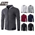 High Quality Plush Zip stand collar casua Jacket Men's Street Windbreaker Coat Men Hot Casual Outer Wear Thick.