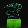 Anime Yoda Baby 3D Lamp LED Illusion Night Light Color Changing Lampara for Kids Bedroom Decor Nightlight Manga Groot Table lamp. 