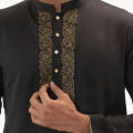 Semi Fit Casual Eid Special Panjabi- Black. 