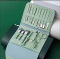 16pcs Nail Clippers Set,Manicure & Pedicure Tools, Stainless Steel Nail Cutter Kit for men and women, with Leather Bag, Travel Grooming Kit for Facial, Cuticle and Nail Care.