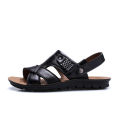 Men Sandals Summer Breathable Leisure Sandals Shoes Mens Lightweight Leather Flip Flops Comfortable Non-slip Beach Shoes X.