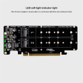 NXFDSIOZ 2X PCIE X16 to M.2 M-Key NVMEx4 SSD 2U Server Riser Card Double-Sided 4-Disk NVME RAID PCI-EX16 Split Card. 