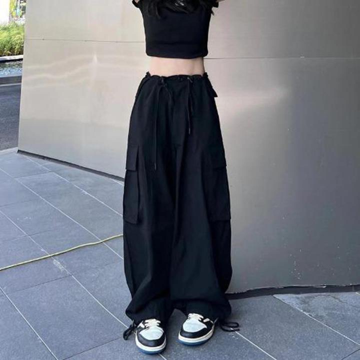DancingjazzPants American StylehiphopWhite Overalls Women's Summer Loose Parachute Bloomers