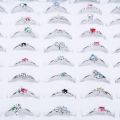 （New）Hot Woman Wholeale Lot 30pc Rhinetone Aorted ilver Plated Ring New. 