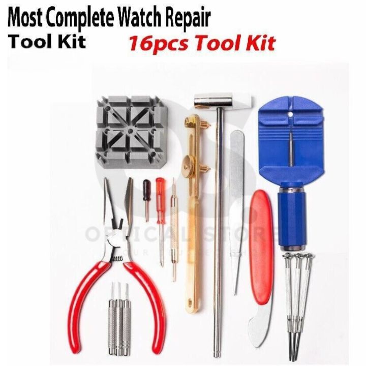 Watch Repair Tools Kits Accessories Set Adjustable Watch Link Pin Remover Watch Band Repair Tool 16pcs Tools Set #16pcs