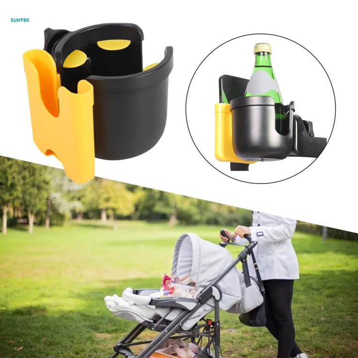 Portable%20Stroller%20Cup%20Holder%20with%20Phone%20Holder%20for%20Buggy%20Pram%20Tricycle%20Pushchair%20,%20Yellow%20-%20Image%204