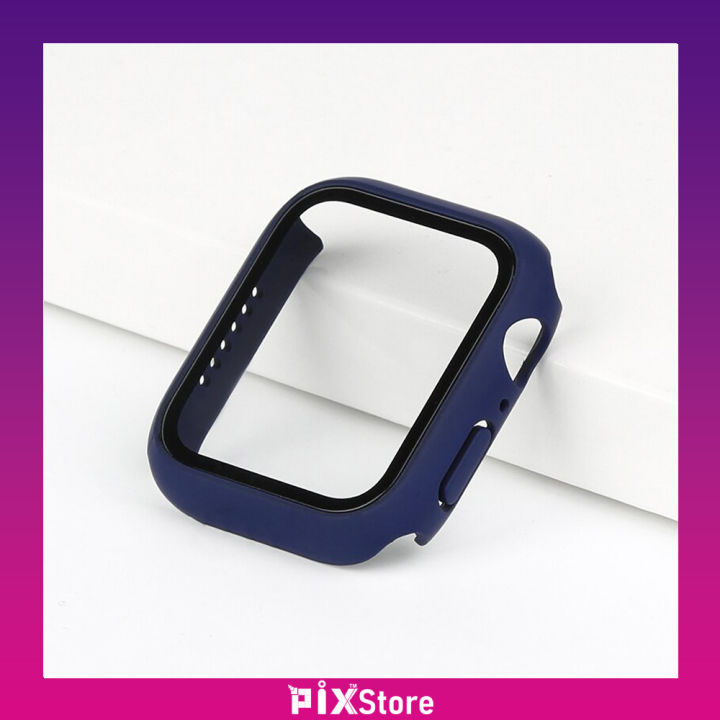 For Apple Watch 44mm Case Tempered Glass for watch series 4/5/6 Screen  Protector Coverage Bumper Case for Apple Watch Series 4,5,6 44mm