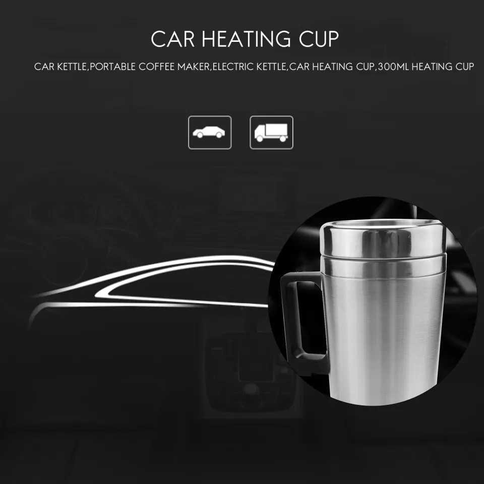 Car Heating Kettle, Simple 12V 300Ml Portable in Car Coffee Maker