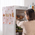 PEVA refrigerator cover single door double door refrigerator dust cover waterproof dustproof oil proof household refrigerator cover towel home fabric. 