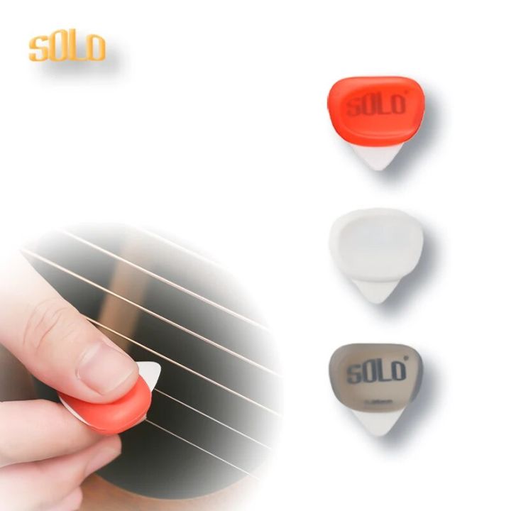 SOLO 3pcs Electric Guitar Picks with Silicone Sleeve Guitar Posture Corrector for Acoustic Bass for Ukulele Gifts for Beginners